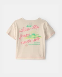 Toddler Girl 'Where the Sun Never Sets' Graphic Tee - Cream
