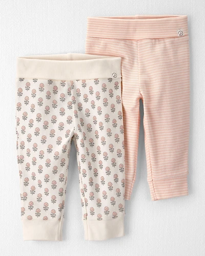Baby Girl 2-Pack Organic Cotton Grow-With-Me Joggers