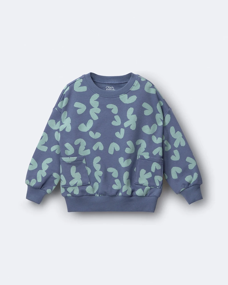 Toddler Otter Sweatshirt™ with Pockets Abstract Print - Slate Blue