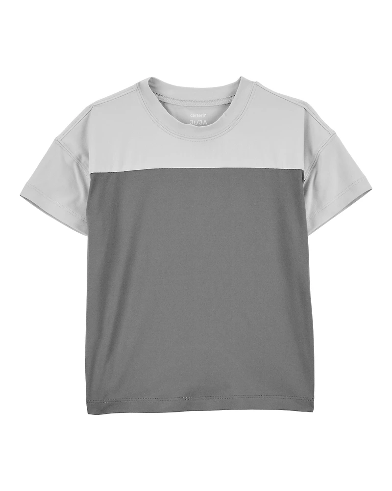 Toddler Colourblock Knit Short-Sleeve Tee - Grey