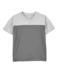 Toddler Colourblock Knit Short-Sleeve Tee - Grey