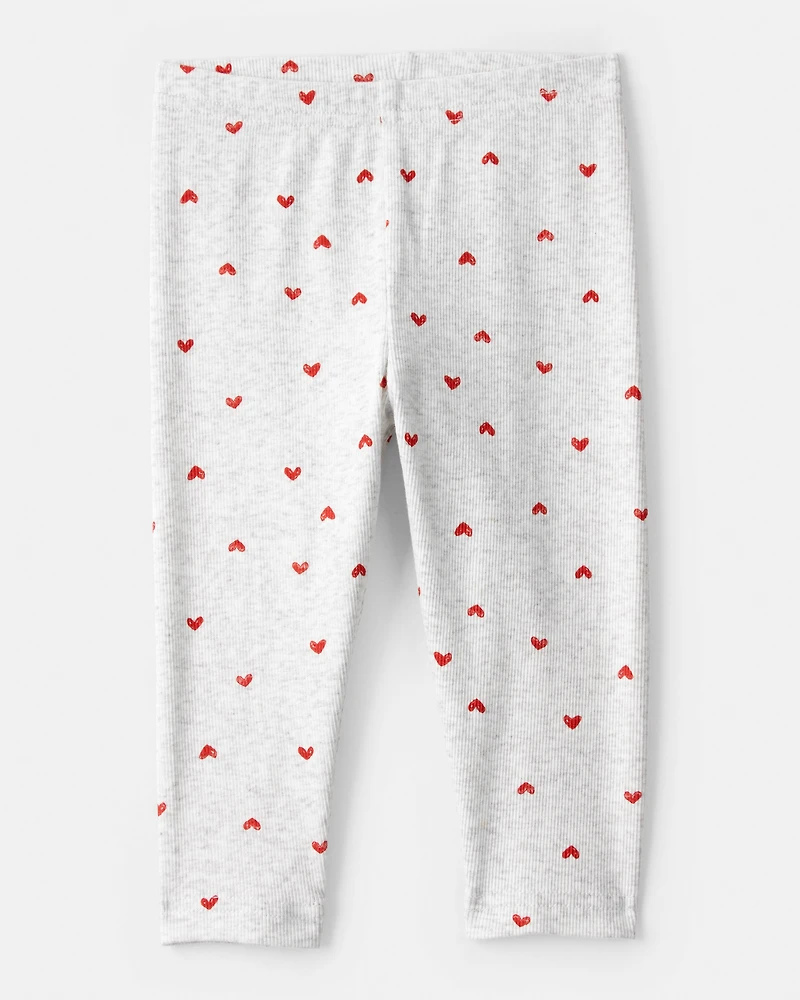 Baby Girl Long-Sleeve Tee & Heart Pant Set - Red