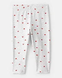 Baby Girl Long-Sleeve Tee & Heart Pant Set - Red