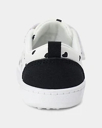 Baby Girl Heart Print Every Step® First Walker Casual Shoes - White/Black