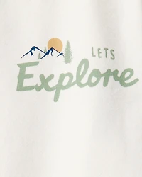 Baby Girl Organic Cotton Let's Explore Long-Sleeve Tee