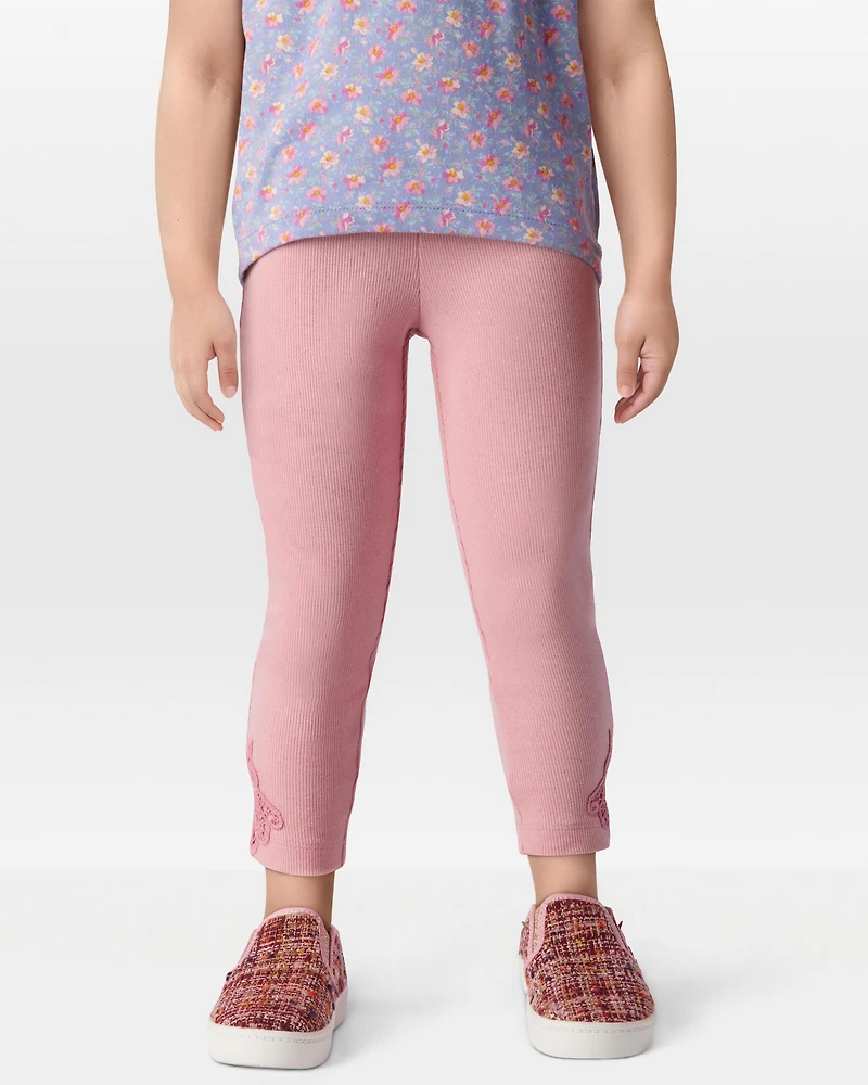 Toddler Lace Detail Ribbed Leggings