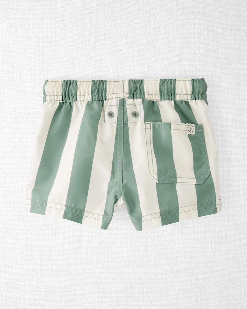 Baby Boy Recycled Striped Swim Trunks