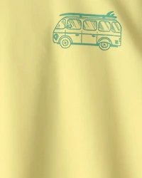 Boys Van Solid Short-Sleeve Rashguard - Yellow