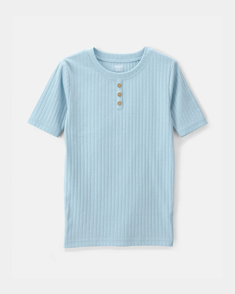 Boys Rib Snug Fit 2-Piece Pyjama Set - Blue