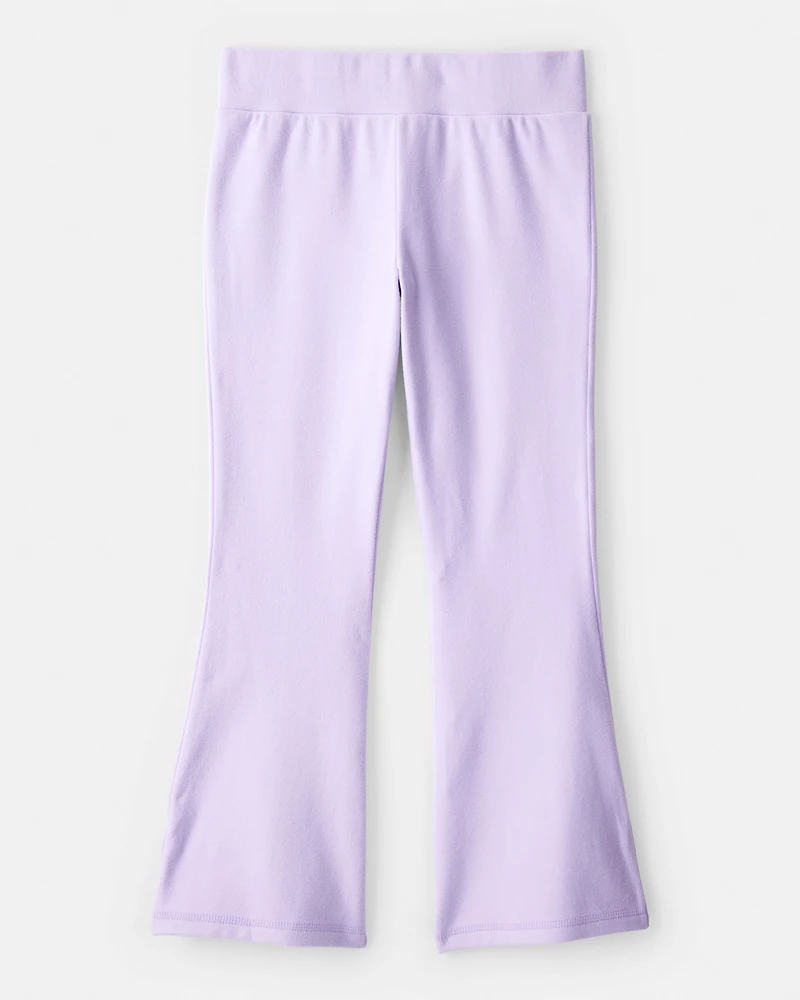 Girls Microfleece Flare Pants - Purple