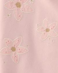 Girls Floral French Terry Pullover Sweatshirt - Pink