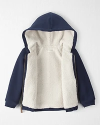 Toddler Boy Waffle Knit Hooded Jacket Made with Organic Cotton