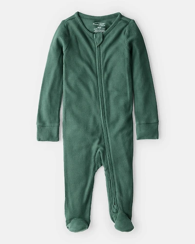 Baby Solid Print PurelySoft Long-Sleeve Sleeper - Green