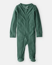 Baby Solid Print PurelySoft Long-Sleeve Sleeper - Green