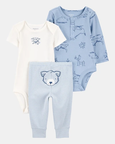 Baby Boy 3-Piece Bear Little Character Set