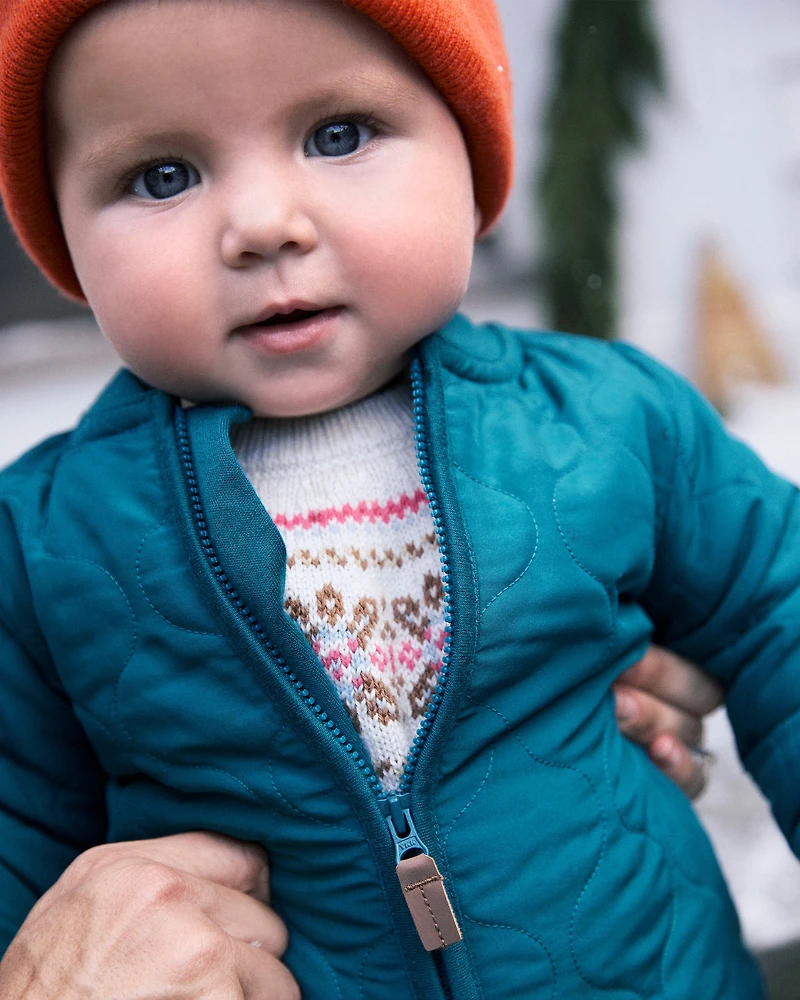 Baby Girl 2-Piece Fair Isle Sweater & Pant Set - Pink