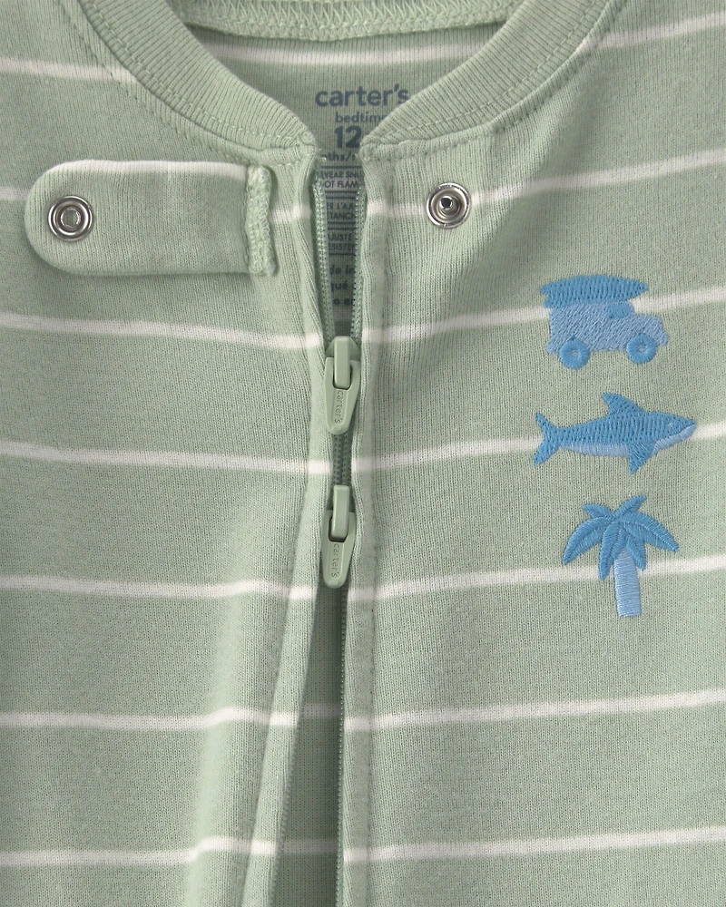 Baby Beach 100% Cotton 1-Piece Pyjama - Olive Green