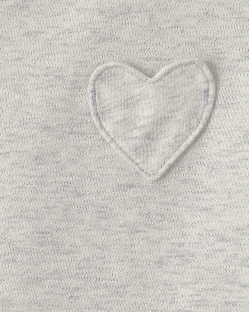 Toddler Girl Heart Long-Sleeve Top - Grey