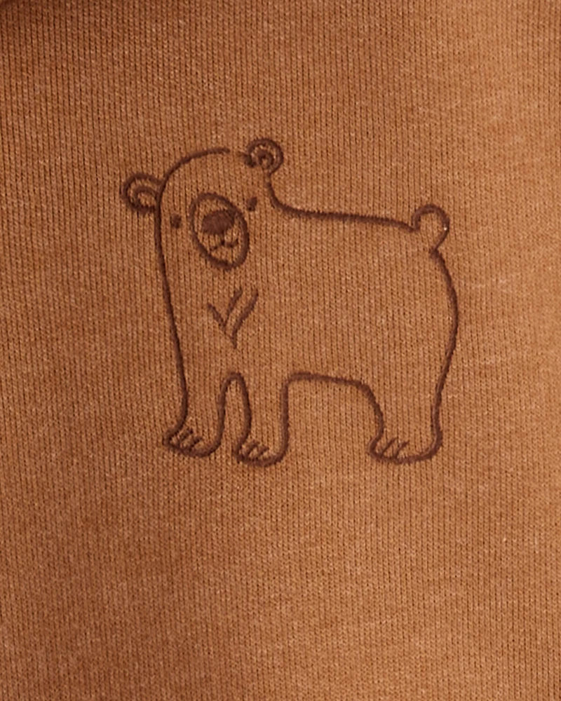 Toddler Boy DayDream Fleece Bear Print Long-Sleeve Tee & Pant Set - Brown