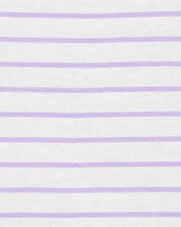 Baby Striped Flutter Short-Sleeve Tee - Purple