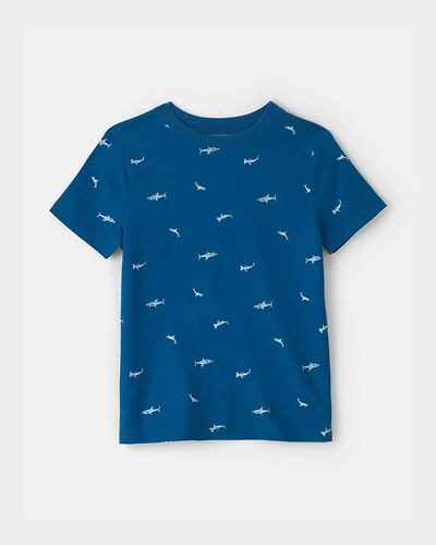 Boys Shark Tee - Navy Blue