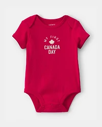 Baby My First Canada Day Bodysuit - Red