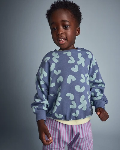 Toddler Otter Sweatshirt™ with Pockets Abstract Print - Slate Blue