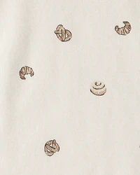 Baby 4-Pack Snack Time Long-Sleeve Multipack Bodysuits - Blue/White/Brown