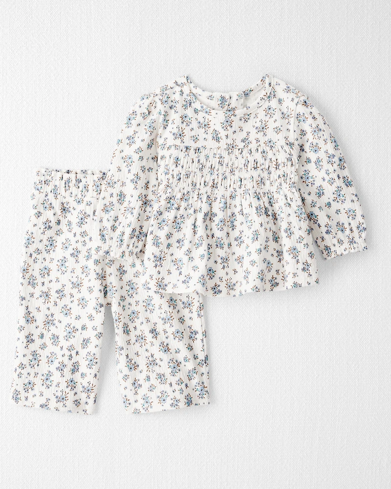Baby Girl 2-Piece Organic Cotton Set BlueMist Bloom