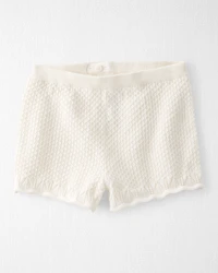 Kid 2-Piece Organic Cotton Crotchet Knit Set-Cream