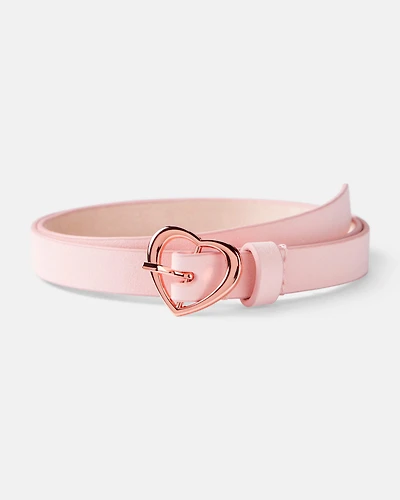 Girls Heart Buckle Belt - Pink