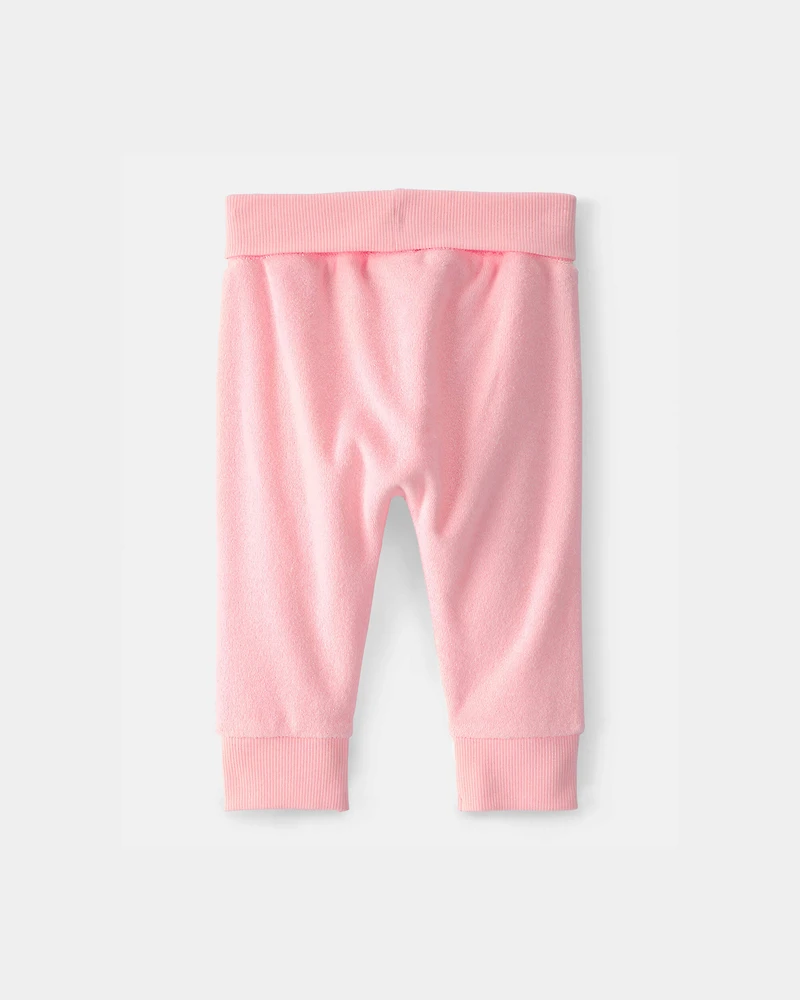 Baby Girl Terry Pants - Pink