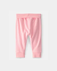 Baby Girl Terry Pants - Pink