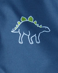 Toddler Boy Dinosaur Print Rain Jacket - Navy