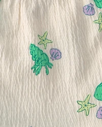 Baby Girl 2-Piece Fish Ruffle Top & Short Set - Green/White