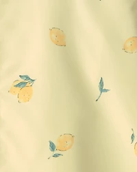 Girls Lemon Print  Rain Jacket- Yellow