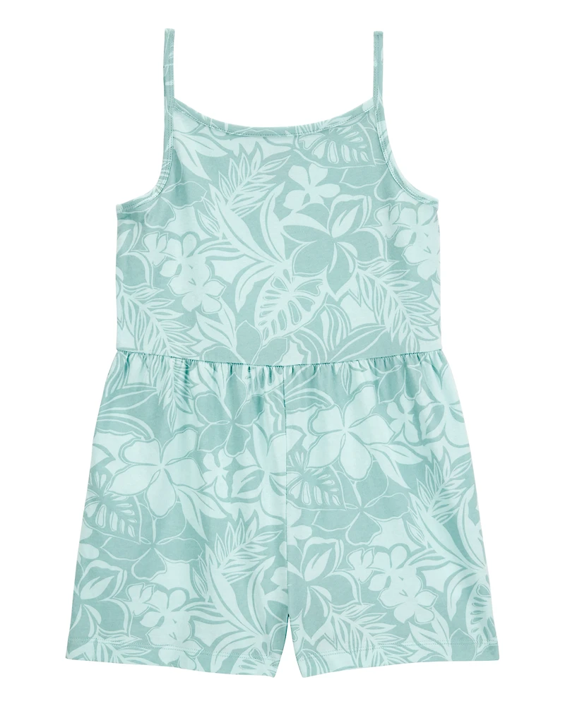 Kid Tropical Floral Tank Romper