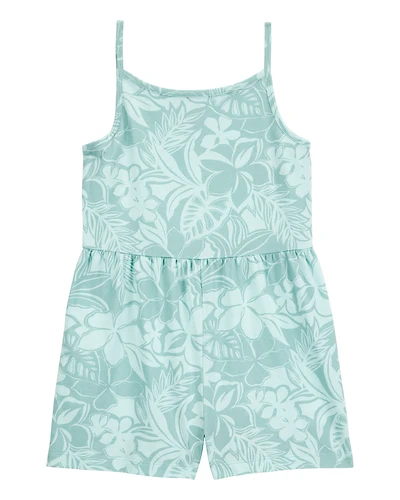 Kid Tropical Floral Tank Romper