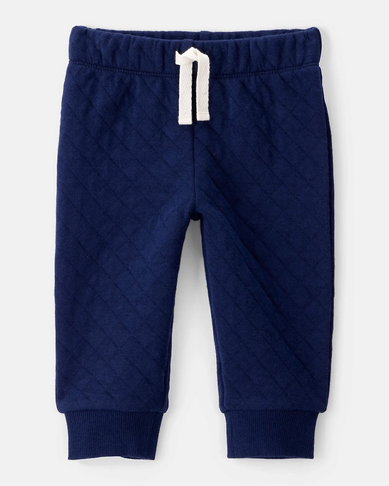 Baby Boy 2-Piece Striped Hooded Long-Sleeve Bodysuit Pant Set - White/Navy