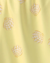Toddler Girl Shell Swim Dress - Yellow
