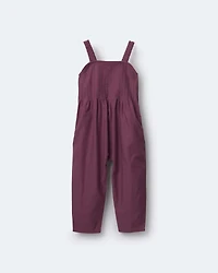 Toddler Girl Pleated Overalls - Mauve