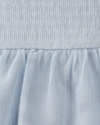 Baby Girl Ruffle Sleeveless Tutu Romper - Blue