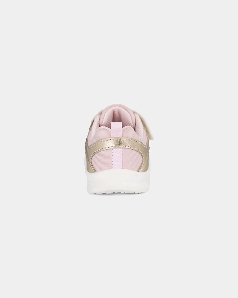 Baby Girl Every Step® First Walker Heart Colour  Block Sneakers - Pink/Gold
