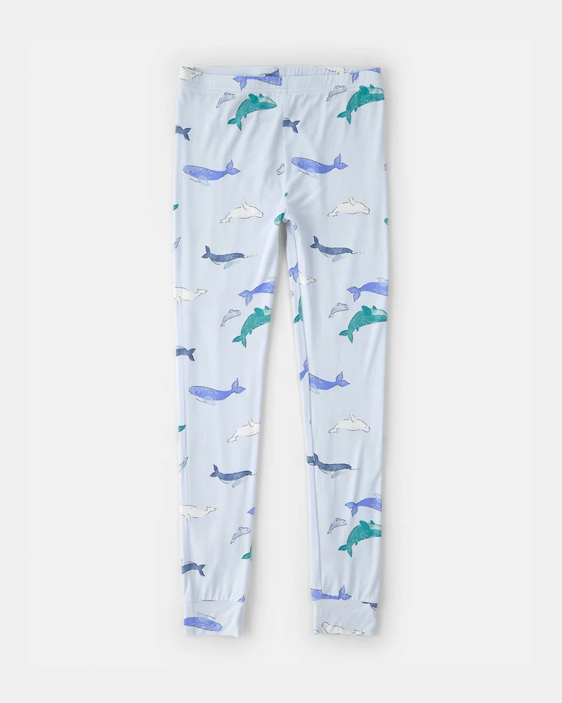 Boys Whale PurelySoft Short-Sleeve Snug Fit 2-Piece Pajama Set - Blue