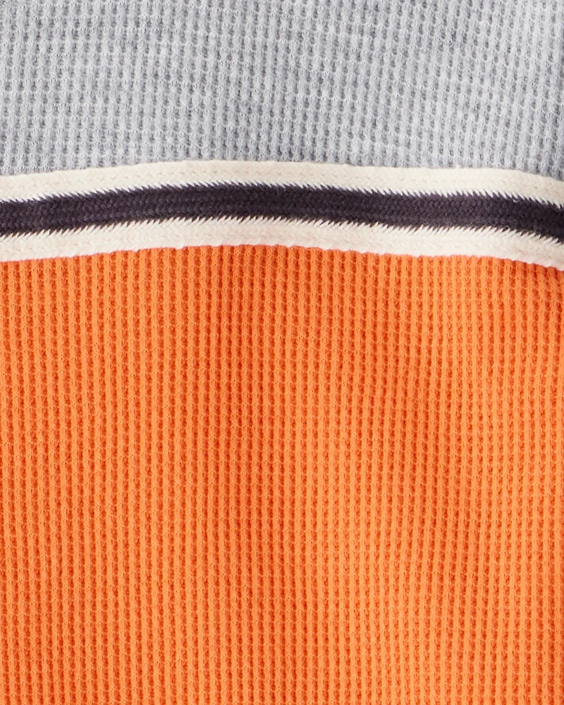 Boys Colourblock Thermal Long-Sleeve Tee - Orange/Grey