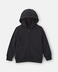Boys Fleece Zip-Up Hoodie - Black
