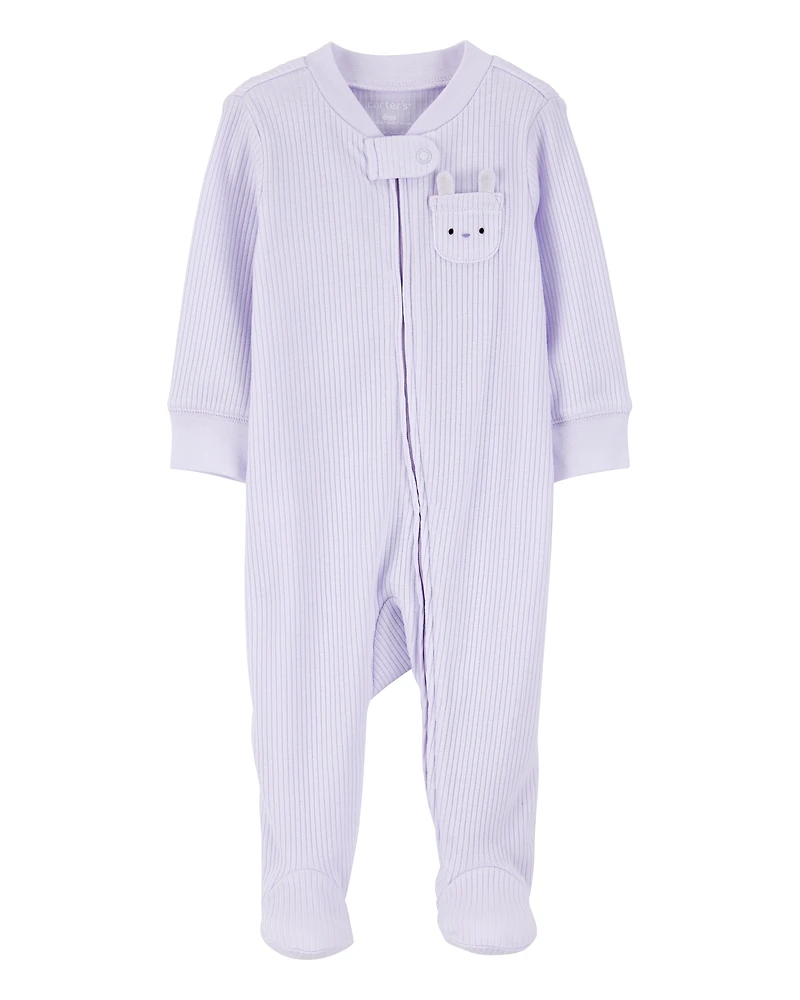 Baby Bunny 2-Way Zip Ribbed Sleeper pyjamas