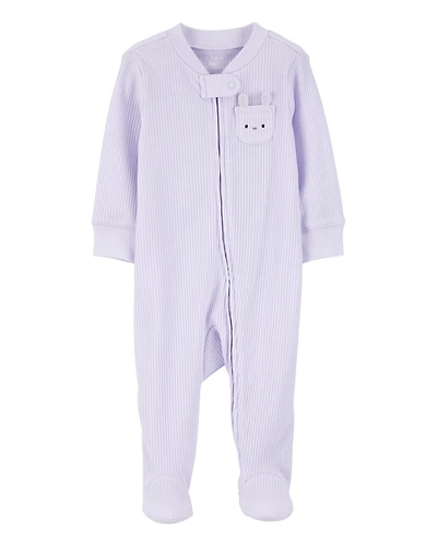 Baby Bunny 2-Way Zip Ribbed Sleeper pyjamas