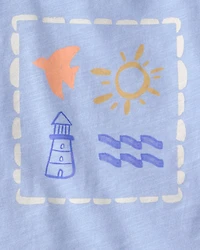 Baby 2-Piece Lighthouse Top & Short Set - Blue/Ivory