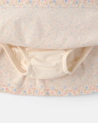 Baby Girl 2-Piece Floral French Terry Top & Skort Set - Cream